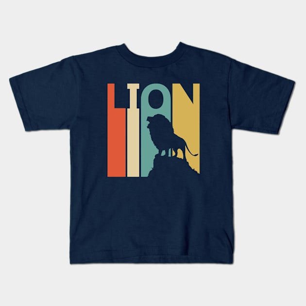 Vintage Retro Wild Lion Gift Kids T-Shirt by GWENT